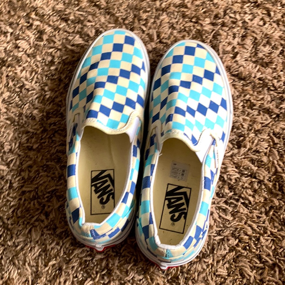New Blue Topaz Checkerboard Vans